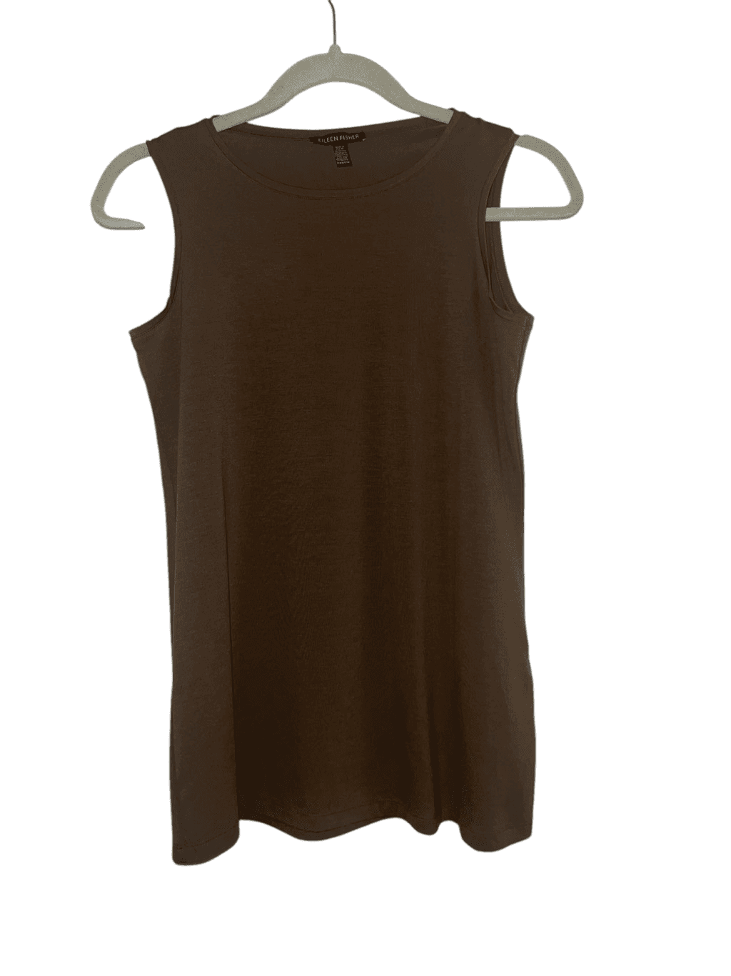 Eileen fisher brown Sleeveless Crew Neck Boho Bohemian Light Academica sz xxs