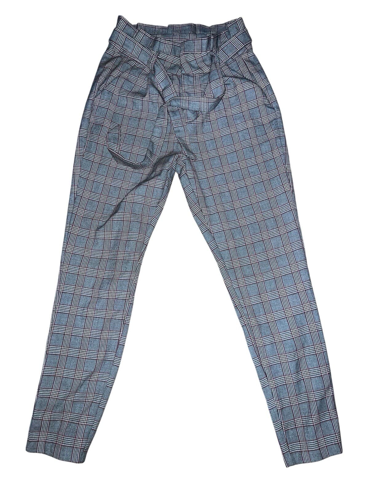 Vero moda plaid pants with belt size s/32 Straight Preppy Light Office Siren