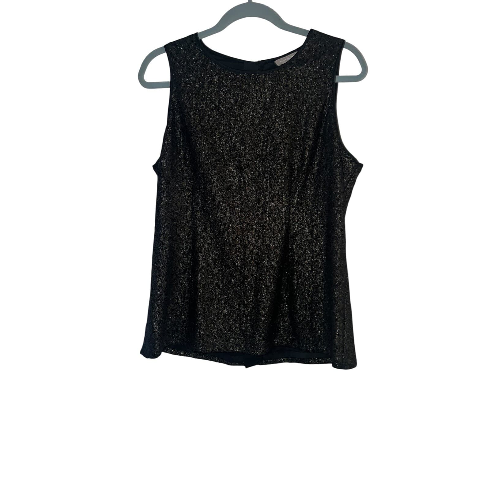 Banana Republic Top Metallic Gold Accent Party Cocktail Tank Blouse Sz 14