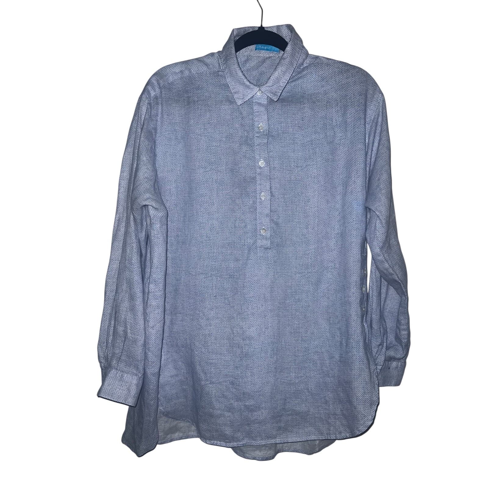 J. McLaughlin Fallon Loose Fit Linen Sz L | Preppy Style Essential