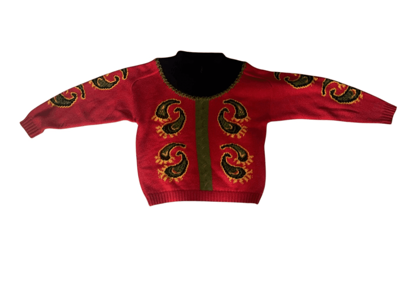 Vgt Rare Bogner Paisley Print Mock Neck Sweater Sz m Comfy Preppy Ski Snowboard