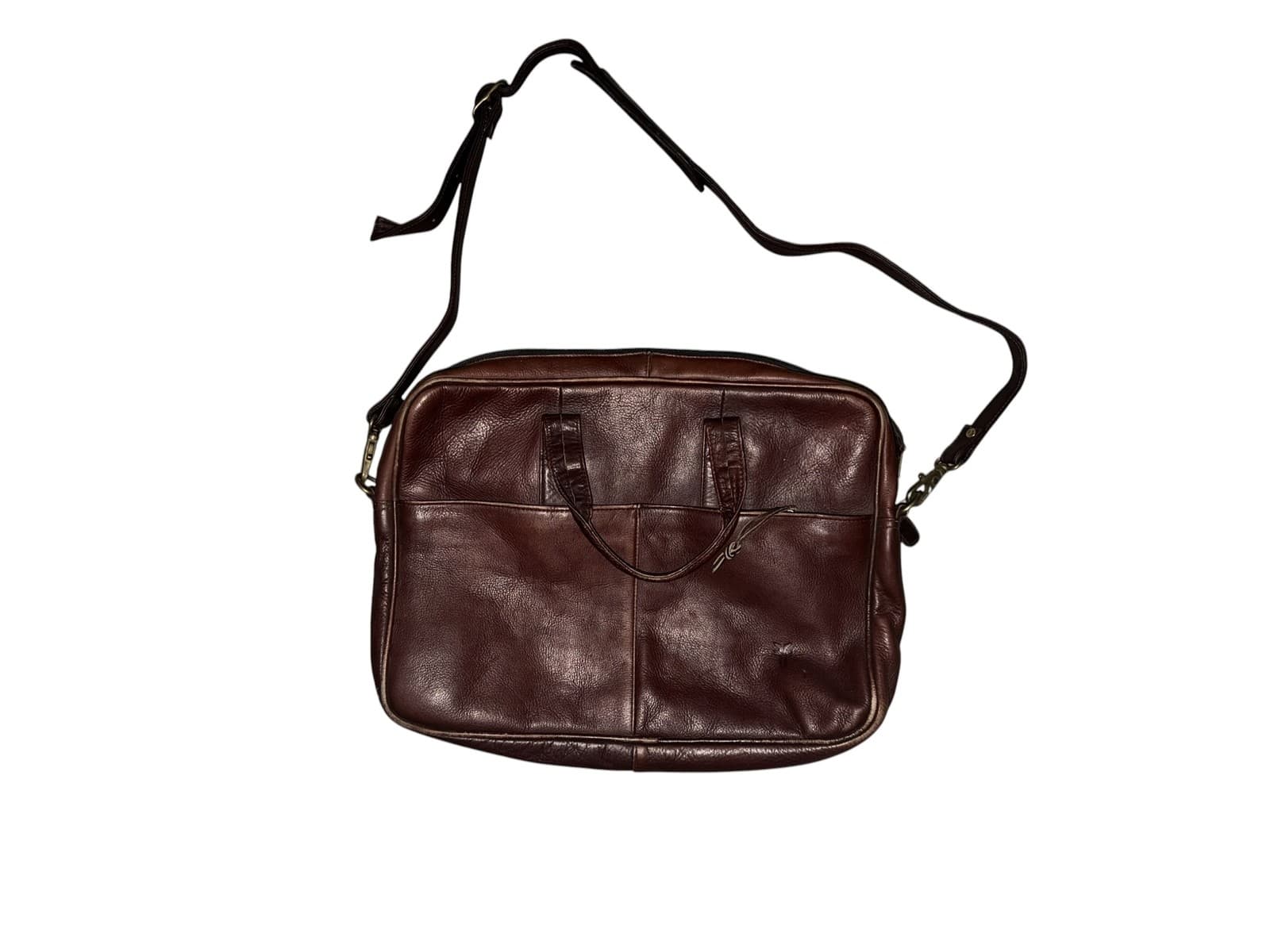 Vintage Frye Leather 16.5” x 10” x 2.5” | Double Handle Zip Top Laptop Bag