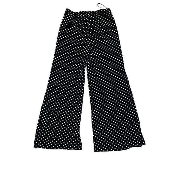 millau polka dots black white pants sz 12 Minimalist wide leg rayon