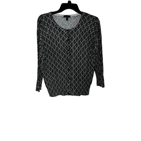 verve ami cardigan black & white sz m Button Down Round Neck Preppy Emo