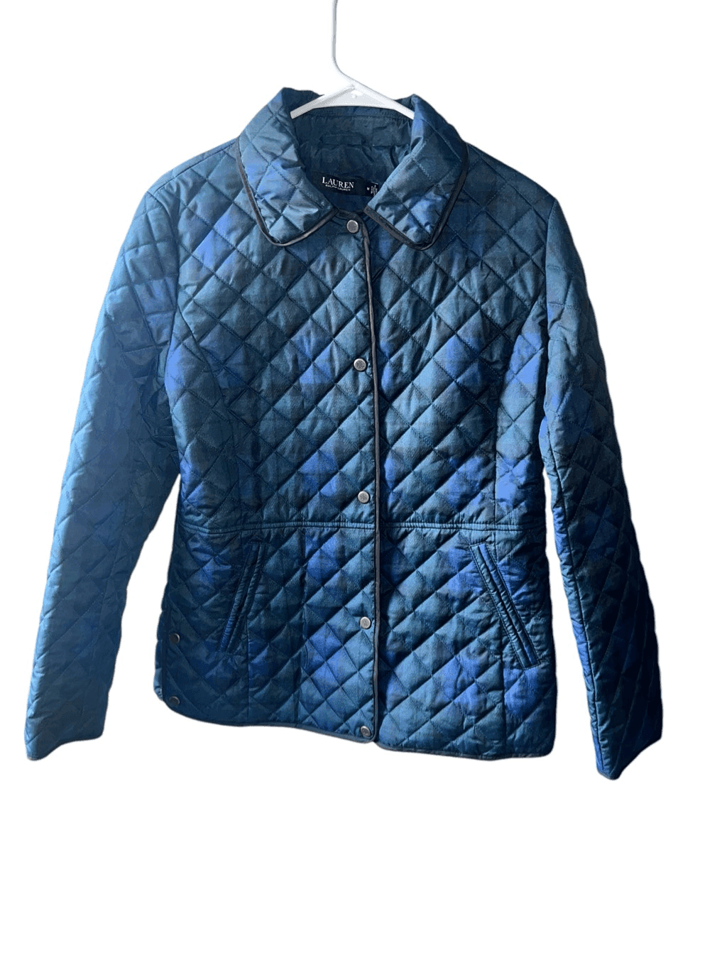 Polo Ralph Lauren Black Quilted Down Puffer Jacket Sz m Long Sleeve Preppy