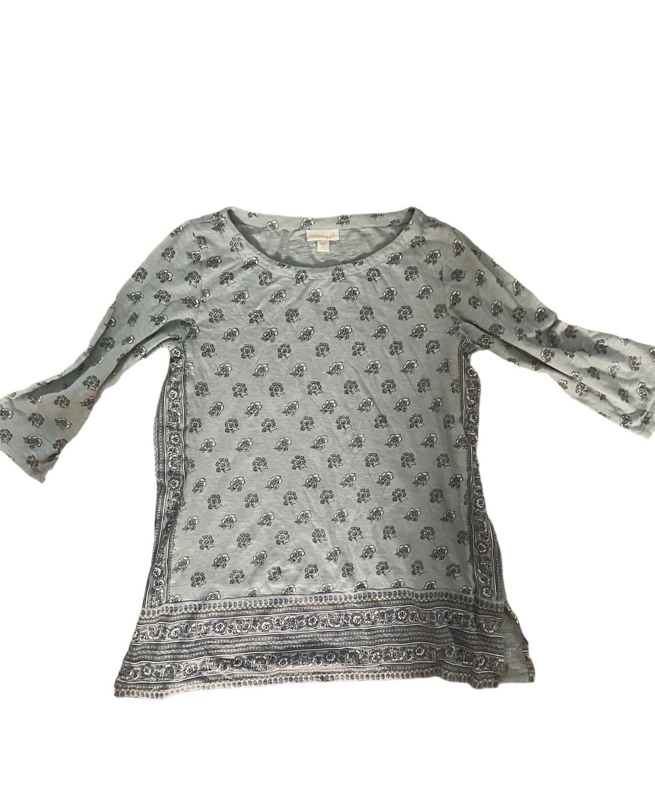 J.Jill - Size S Cute Crew-Neck Shirt bohemian Cozy Core Long Sleeve Preppy