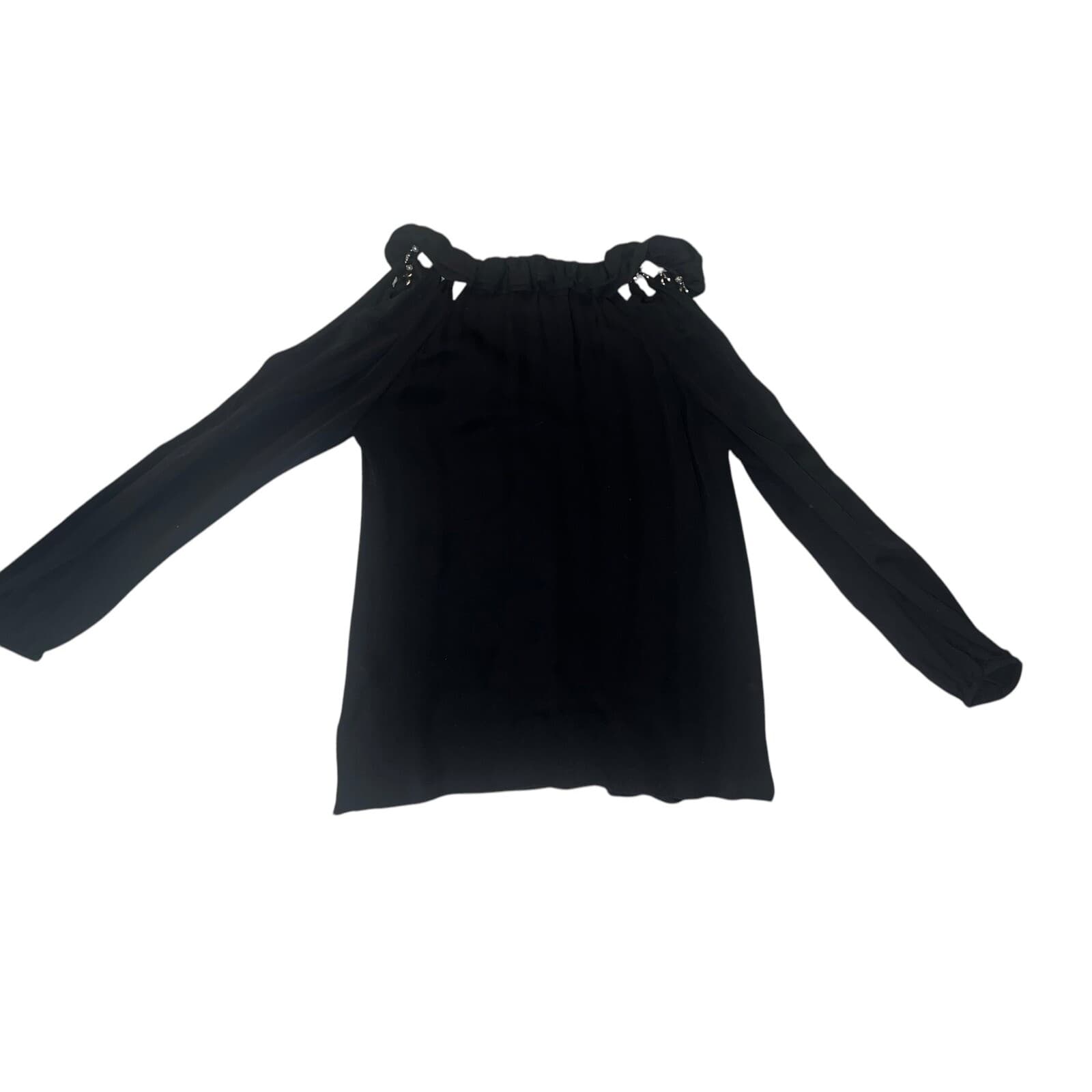 KOBI HALPERIN Split sleeve Crew Neck Long size S Minimalist Monochrome Black