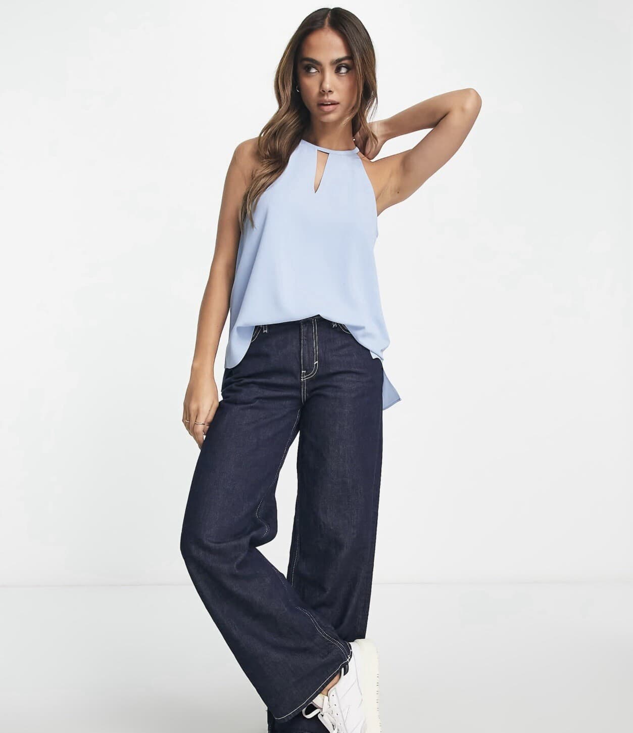 Ted Baker Dippa keyhole detail top in blue Corp Core Festival aesthetic