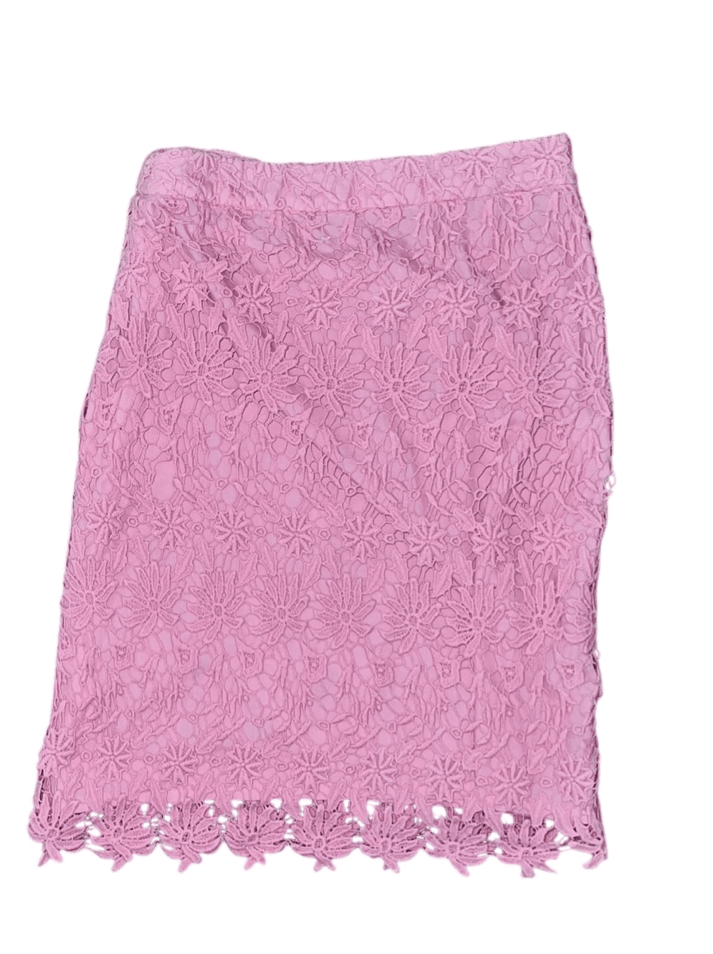 Kenar Pink Peach Floral Crochet Lace Overlay Skirt Sz 4 Coastal Cottagecore