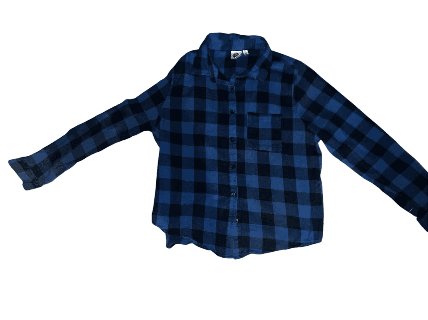 Grateful Dead Flannel Sz m Blue Plaid Long Sleeve Button Collar Preppy Emo