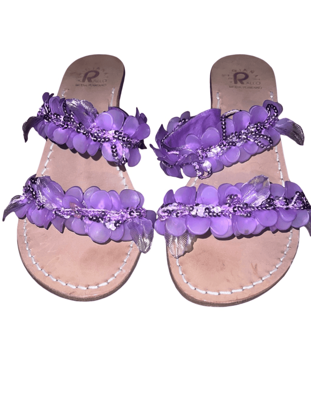 Artigianato Rallo Italy Slide on Sandal Sz 39 (8.5) Coastal Cottagecore Summer