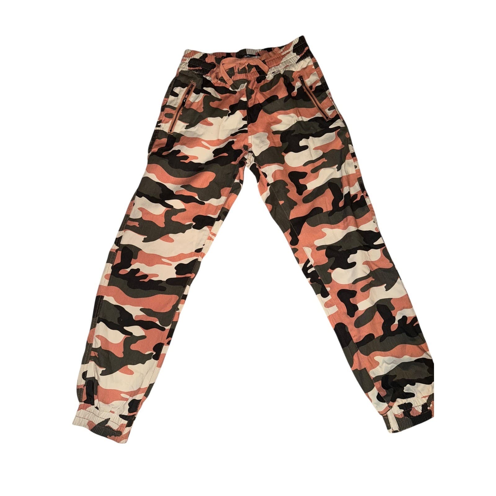 Y2K Camo Cargo Capri Pants Sz XS | Grunge Worn Vintage Drawstring Comfy