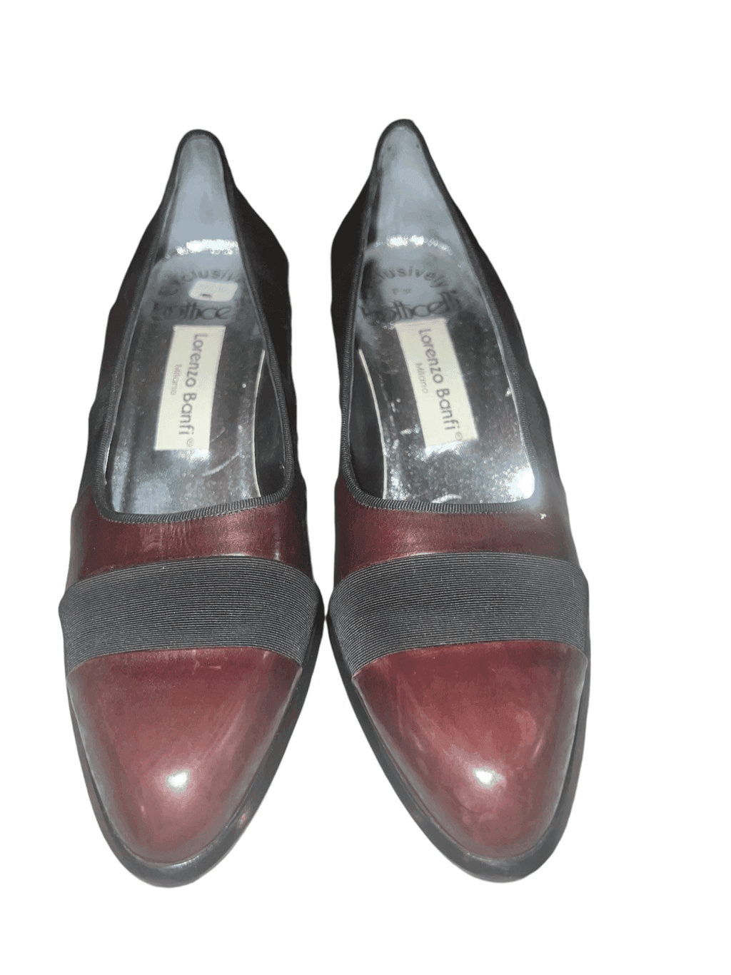 Lorenzo Banfi Made In Italy size 40 burgundy Office Siren Secretary Pointy Block