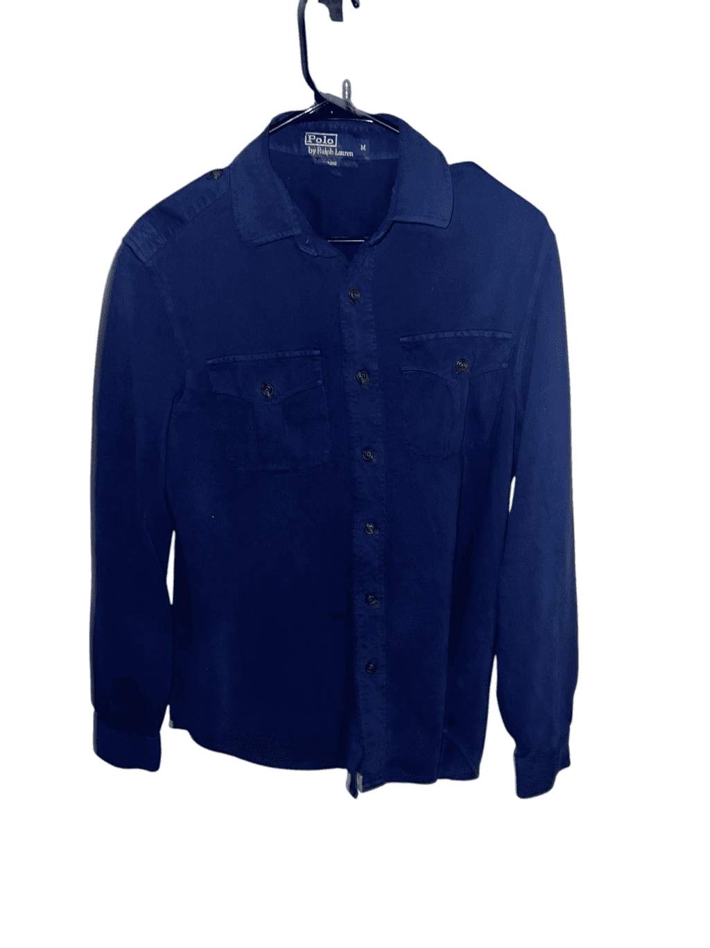 Polo Ralph Lauren Navy Blue Shirt Men's size m Collar Long Sleeve Collar Casual