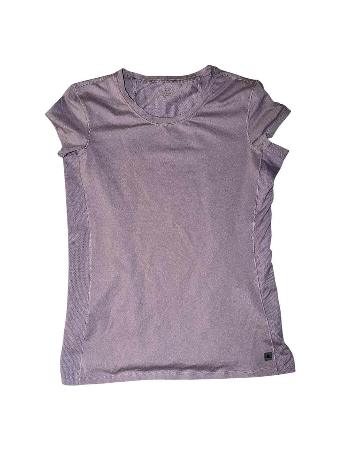 Alo Yoga Cool Fit Purple Activewear Top Sz L Athleisure Workout Yoga