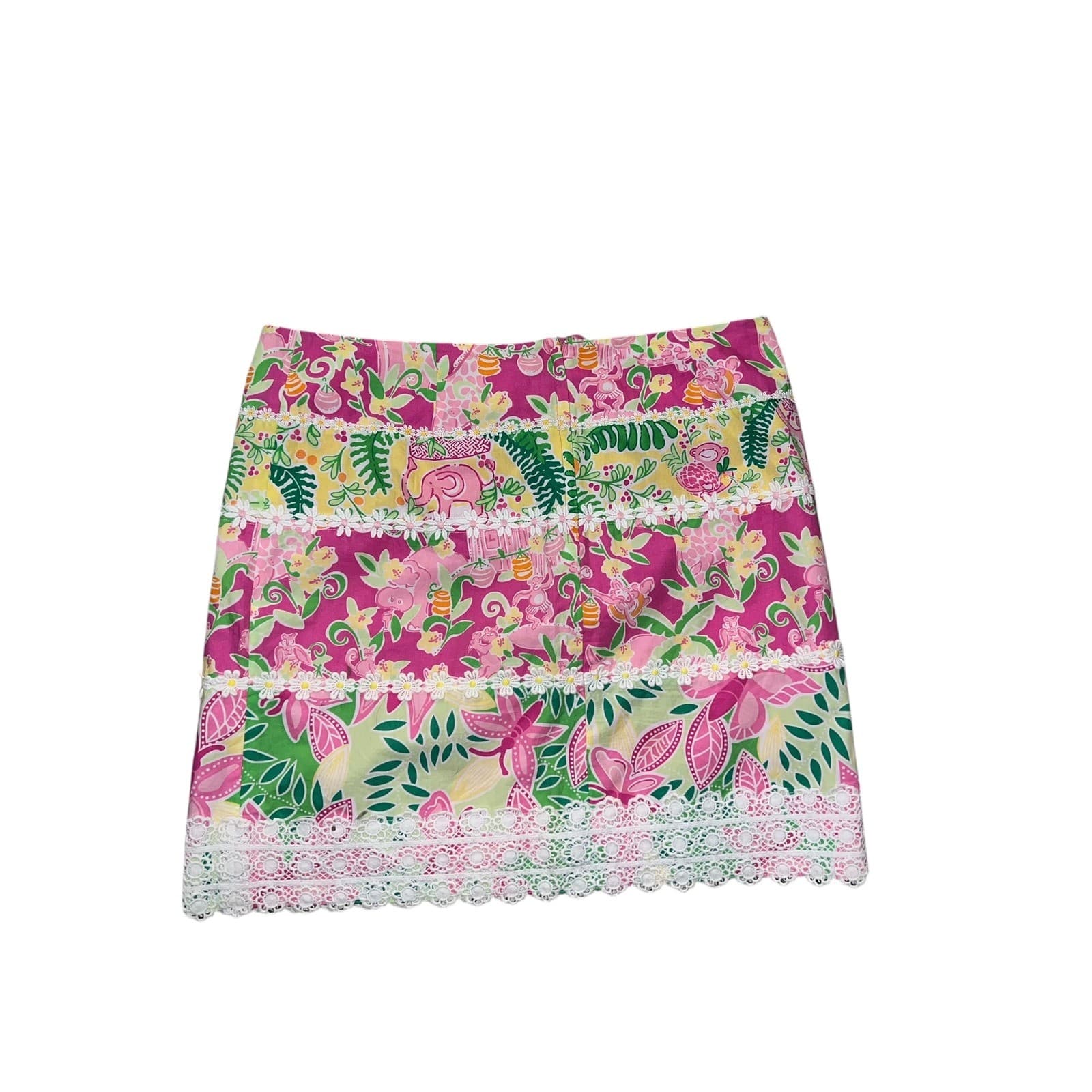 2006 Lilly Pulitzer Mini Skirt Sz 10 Designer Dopamine Dressing Preppy Vintage