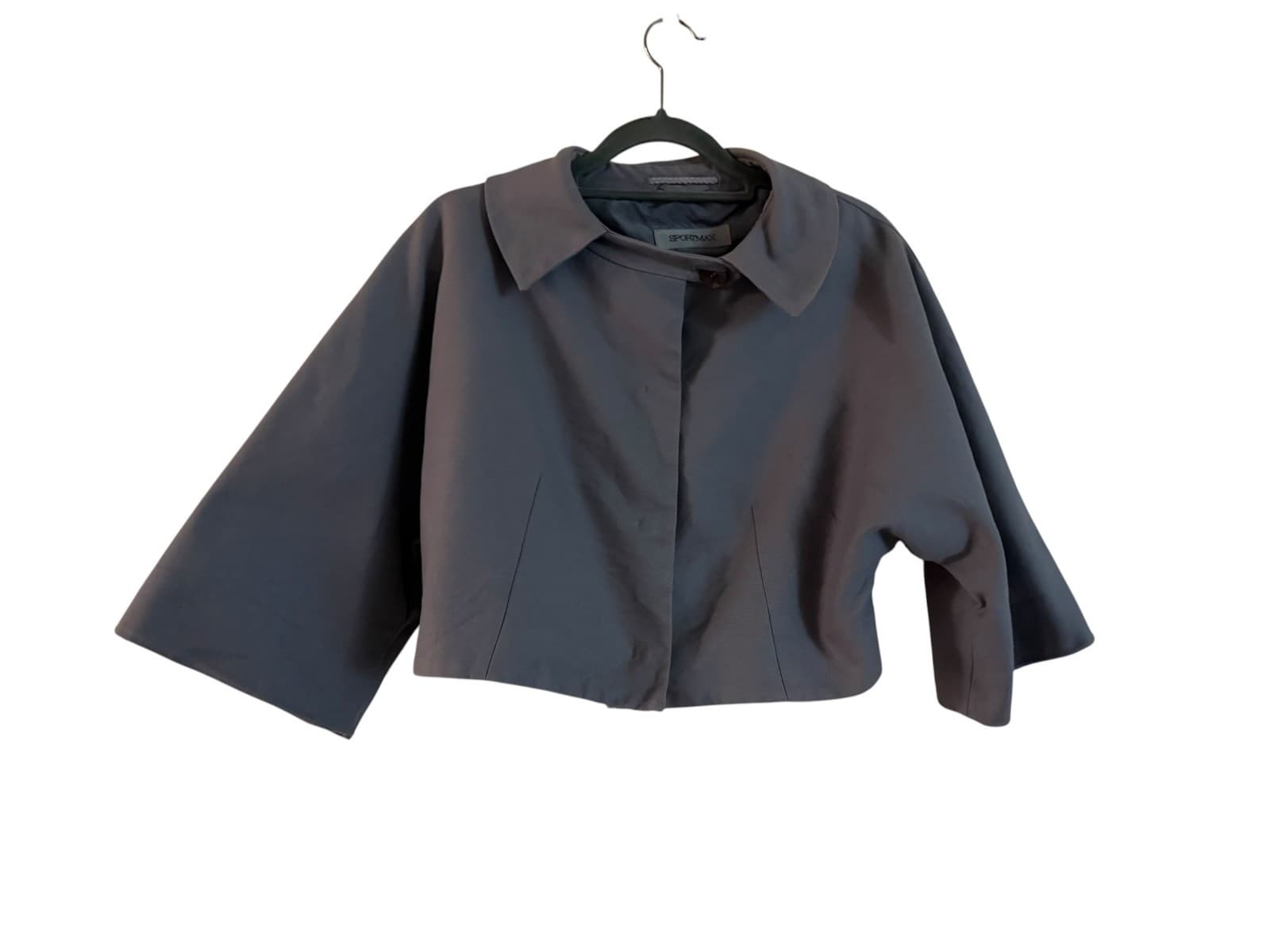 Sportmax Gray Cropped blazer US 10 3/4 Bell Sleeve Luxury