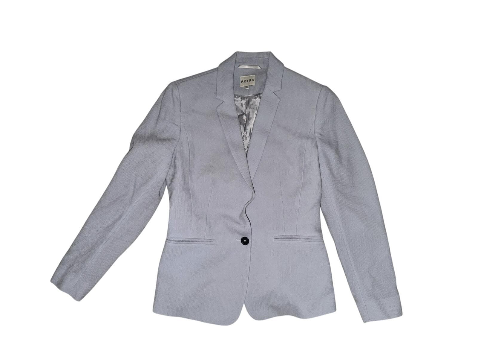 REISS Gray Blazer Sz 4 Office Siren Tailored Designer Career Chic