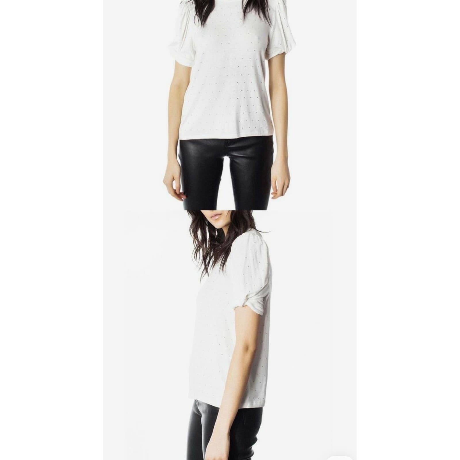 Generation love white half sleeve sz s coastal round collar