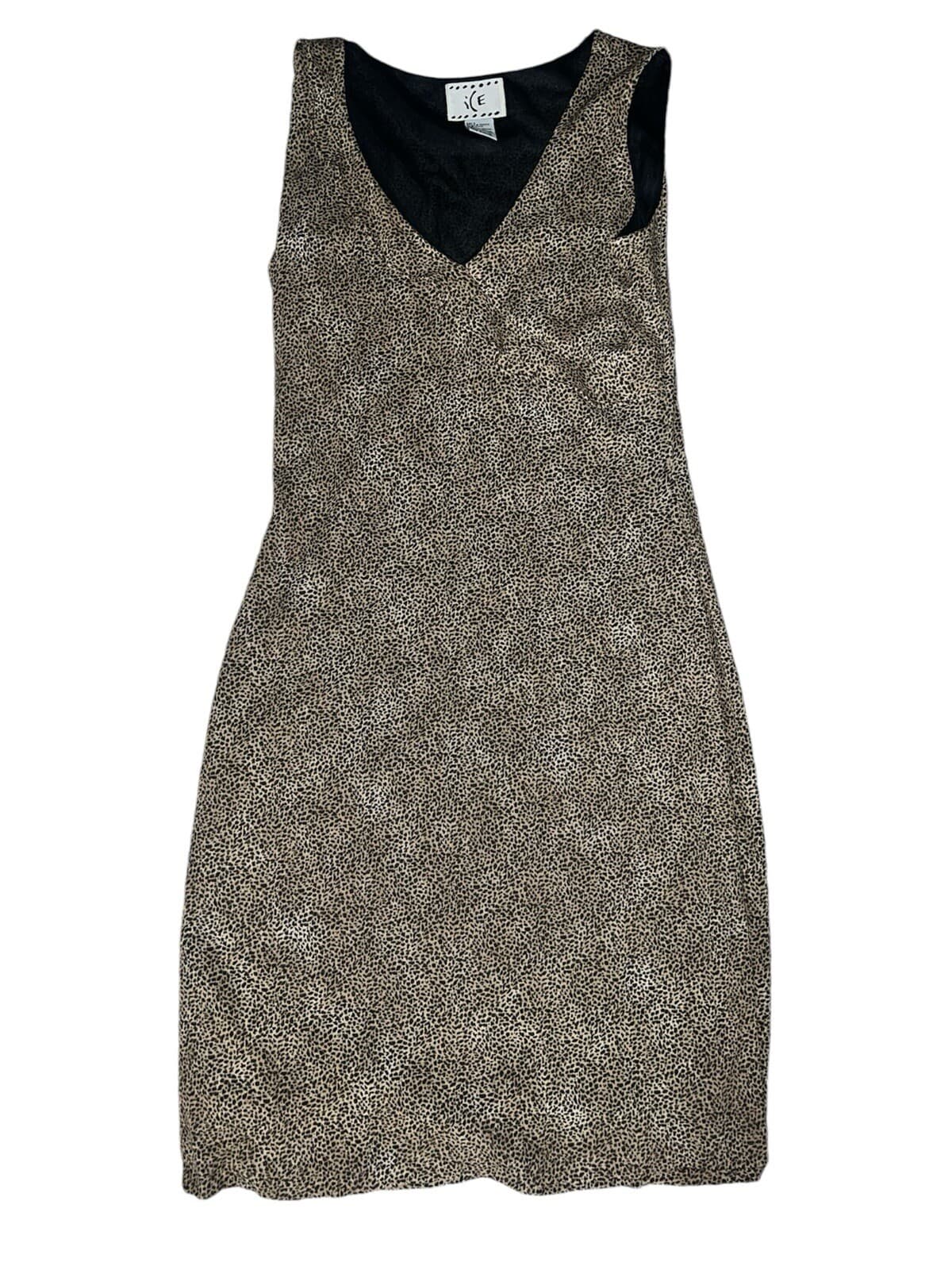 leopard tendencia animalprint V-neck dress Size 4 Sleeveless Mob Wife Boho