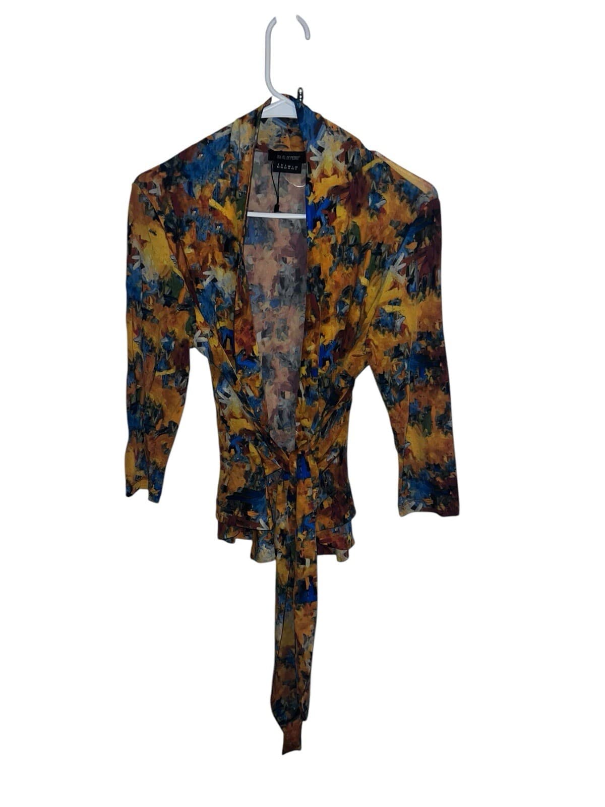 Isabel De Pedro Blouse Sz 6 Dopamine Groovy Long Sleeve Duster