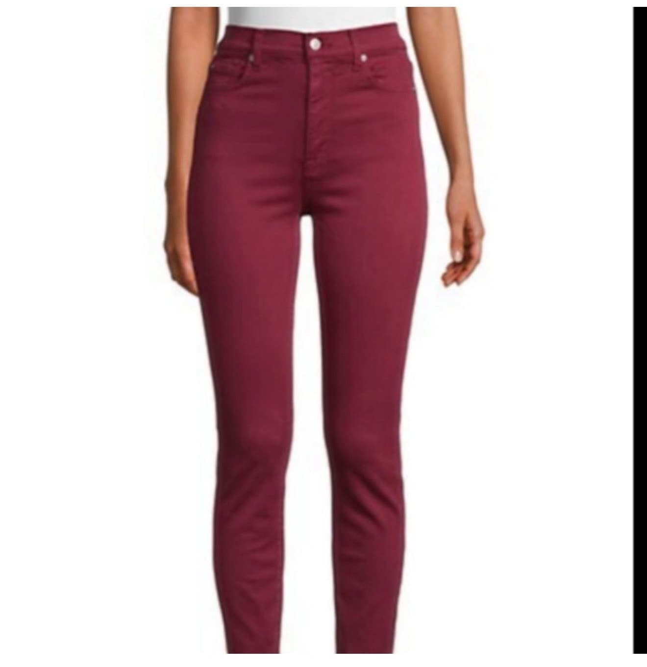 7 For All Mankind Gwenevere Ankle Sz 28 Burgundy Designer