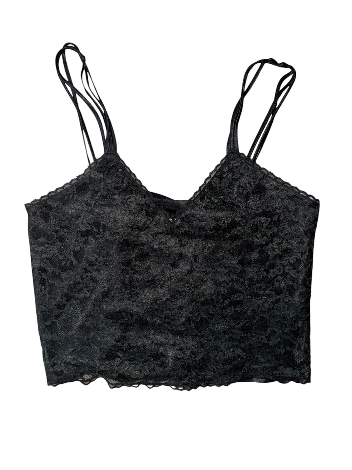 Deadstock Vtg 90s Victoria’s Secret black Lace Babydoll Sz M Gold Tag