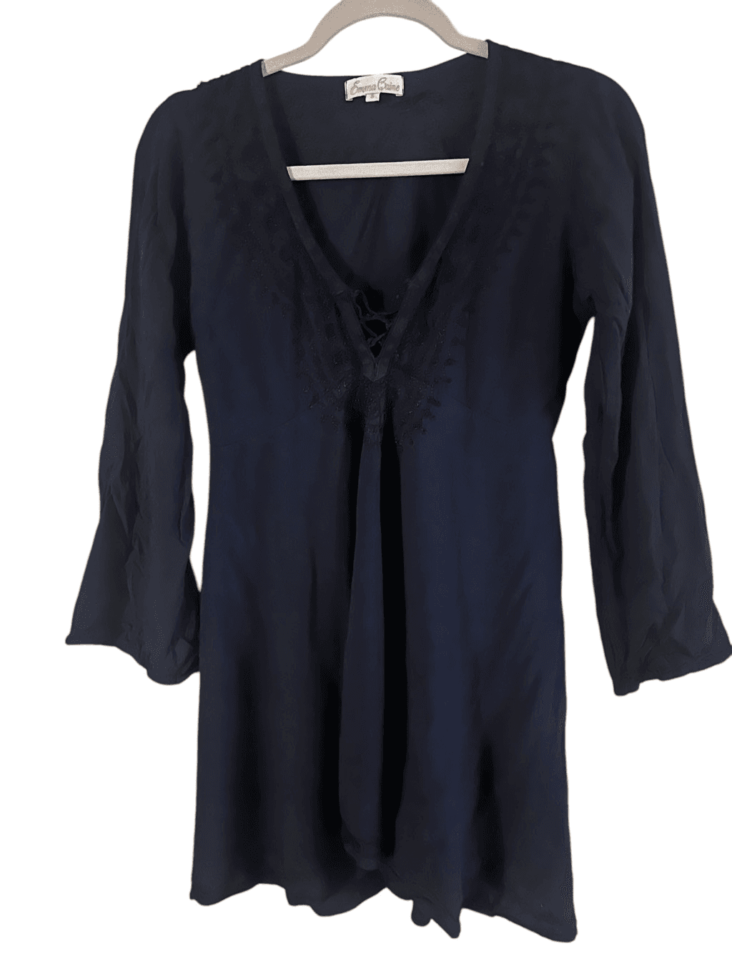 Emma Caine navy size s Plunge Long Sleeve Hippie Boho