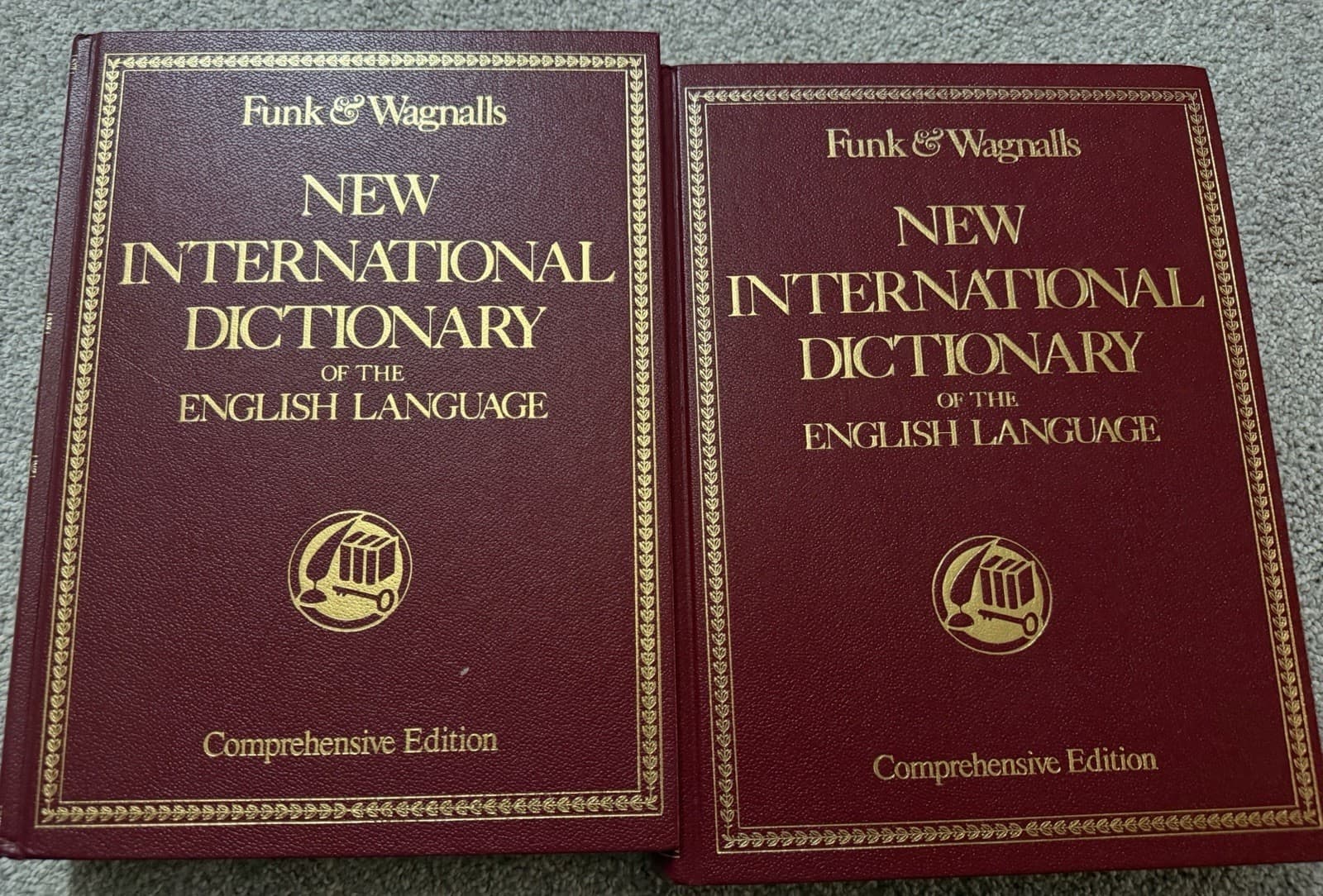 Funk & Wagnalls Dictionary Comprehensive Edition Red Hardcover 2‑Book Set - Image 1