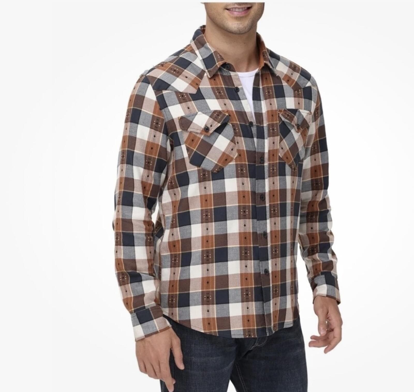 Frye Men’s Jacquard Flannel Shirt Sz XXL Preppy Gorpcore Outdoor Style