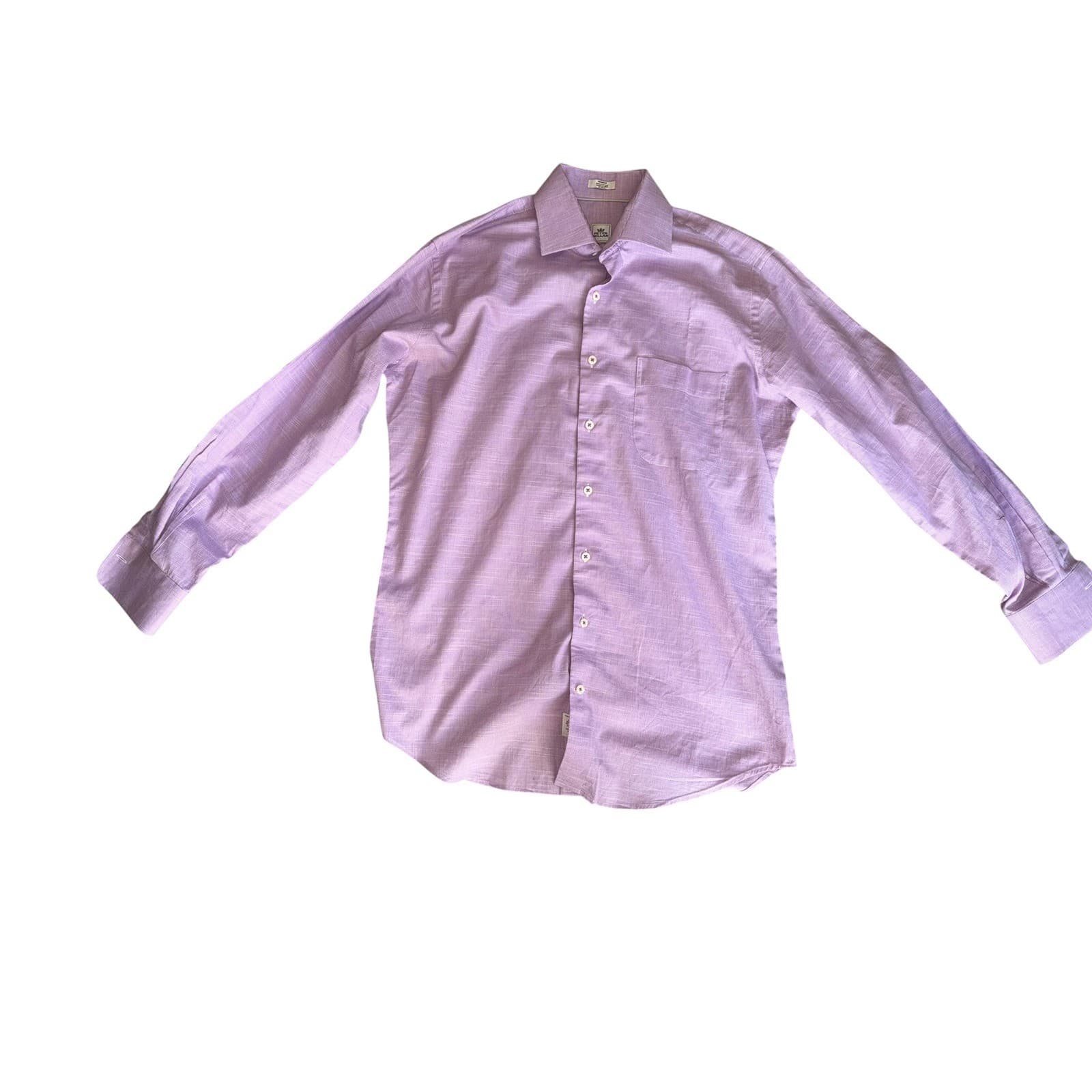 Peter Millar Dress Shirt Sz M Pink Purple Button Down Golf Work Preppy