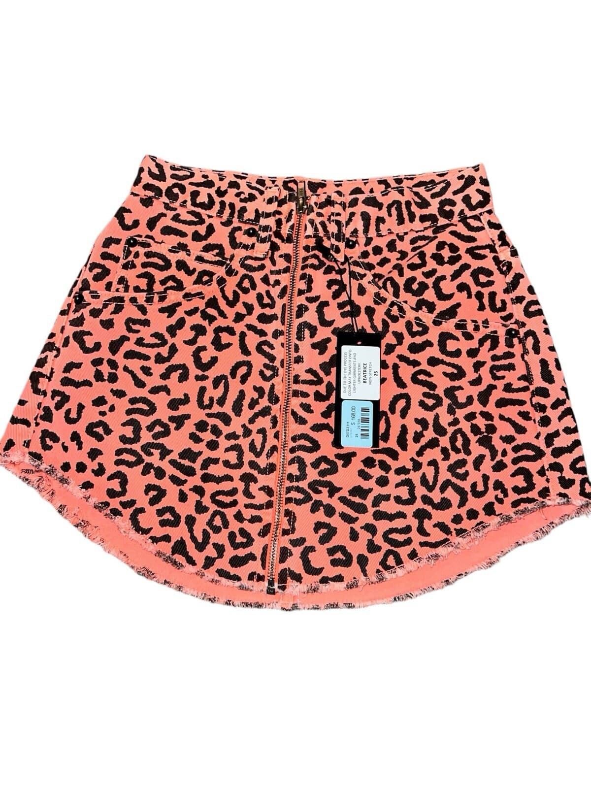 Carmar orange & black leopard print Skirt NWT Sz 25 Mini Mobwife Dopamine