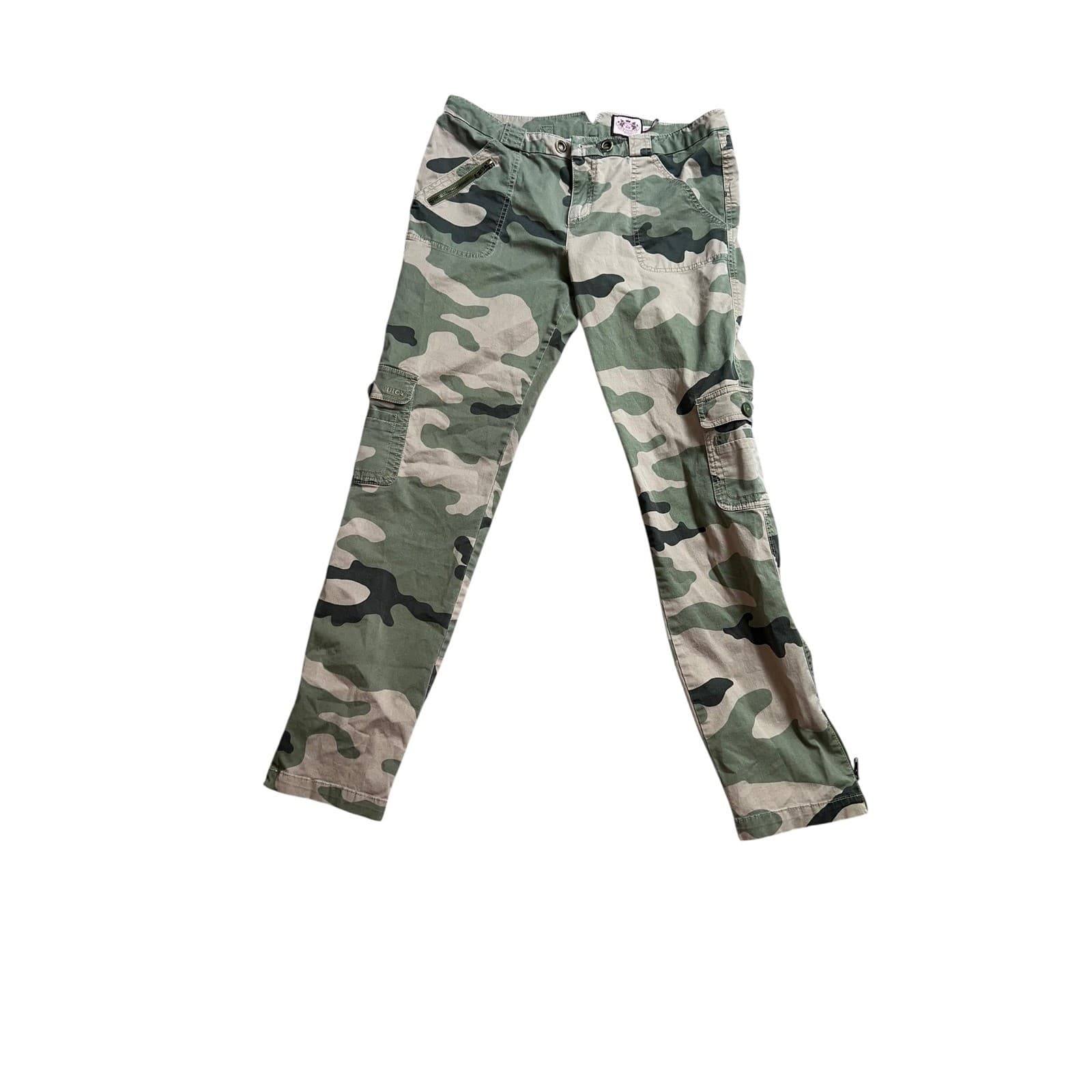 Juicy Couture Y2K Vintage Camouflage Pants Sz 8 | Boho Casual 2000s
