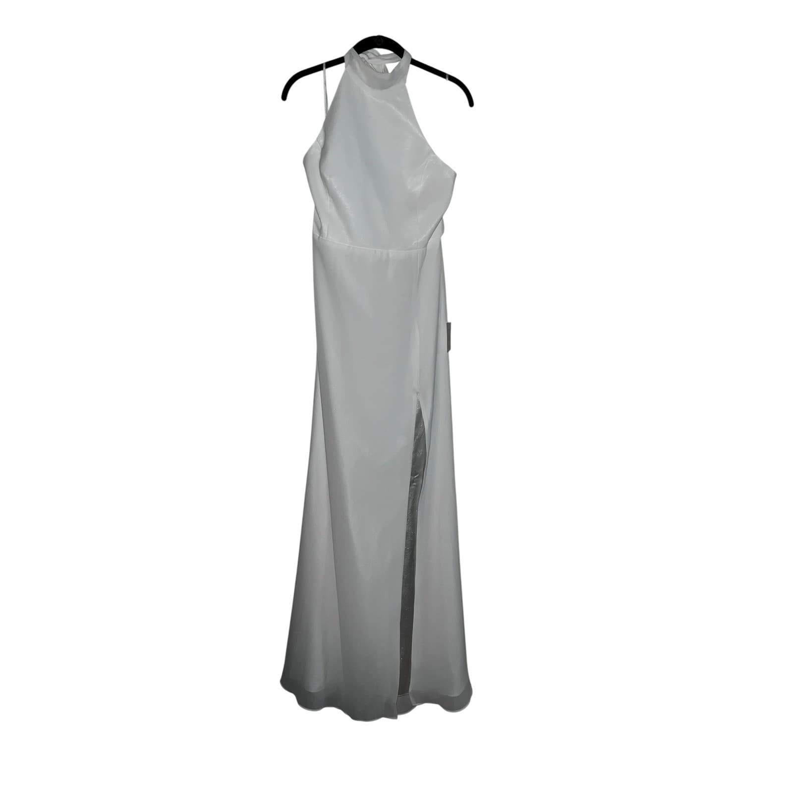 Lulus white halter dress nwt sz l avant- garde coastal elegant
