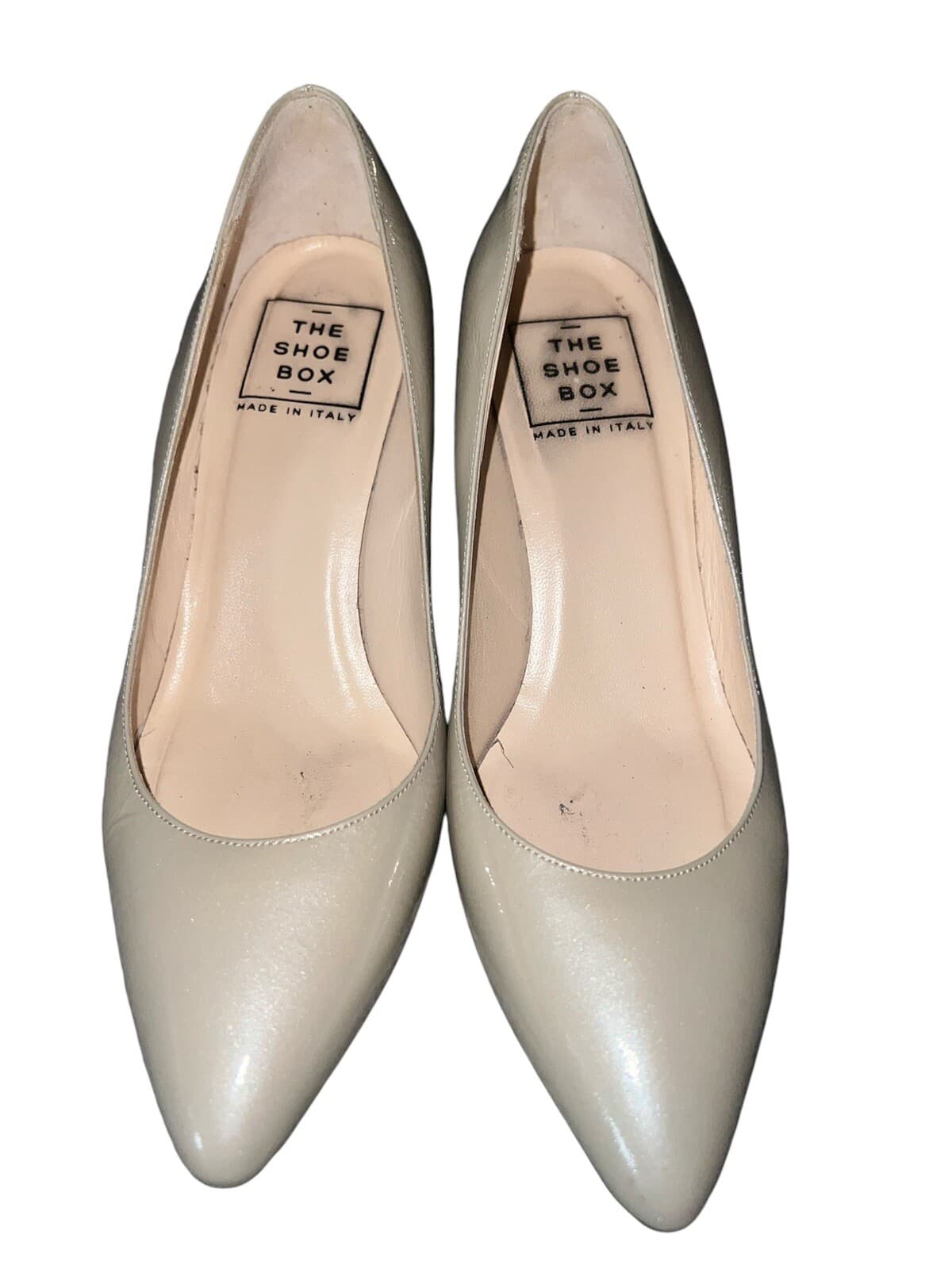The shoe box Italy Tan Cream pointed Pointy pumps ginepro fly Sz 37.5