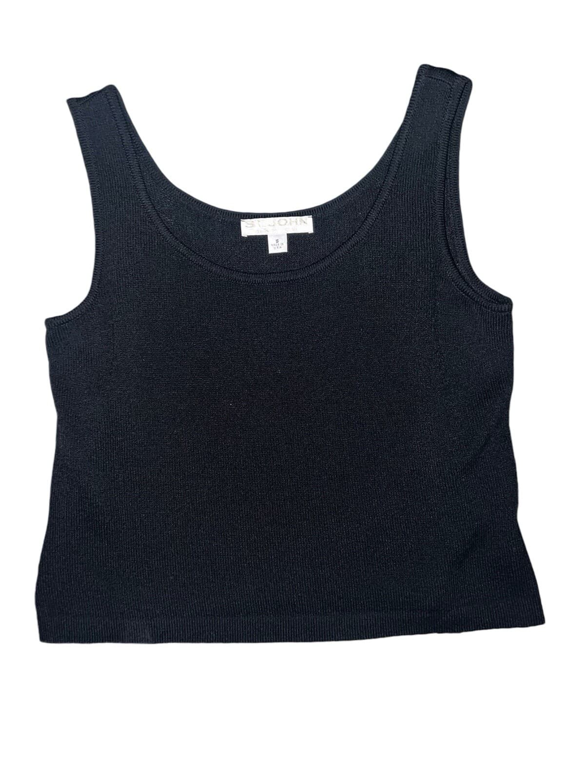 St. John Basics Knit Half Top Sleeveless Sz s Round Neck Minimalist Boho Summer