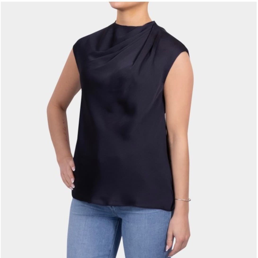 TED BAKER Misrina Draped Neck Sz 2 (6)us minimalist short sleeves