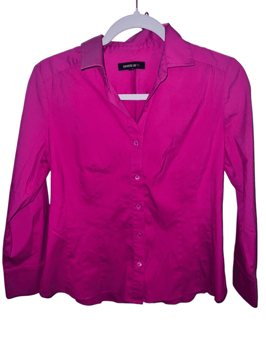 Lafayette 148 NY Button Pink 3/4 Sleeve Collar Sz 2 Officesiren Barbiecore