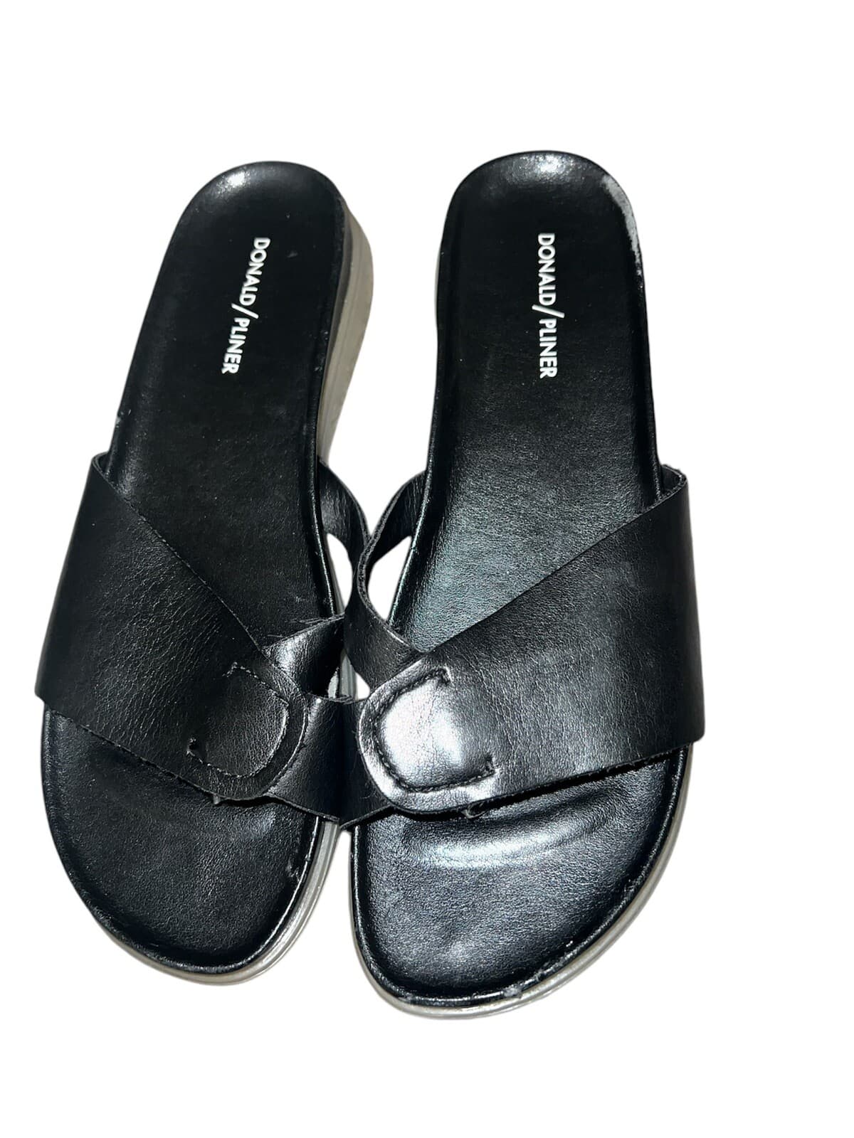 Donald J Pliner Hollie Slide on Sandals, Black Sz 10 Comfy Summer Minimalist