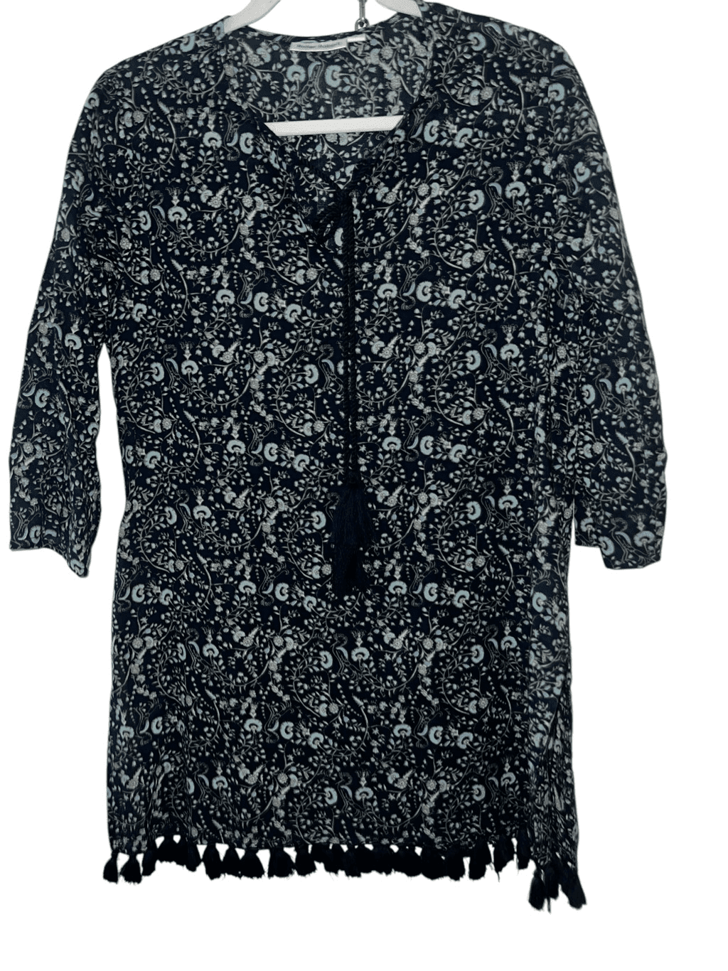 Roller rabbit sz S Bathing Suit cover up Floral Surfer Resort Wear 3/4 Sleeve
