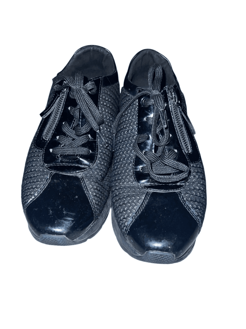 GEOX Respira Wedge Sneakers - Black - Size 9 - Minimalist Monochrome Emo Style