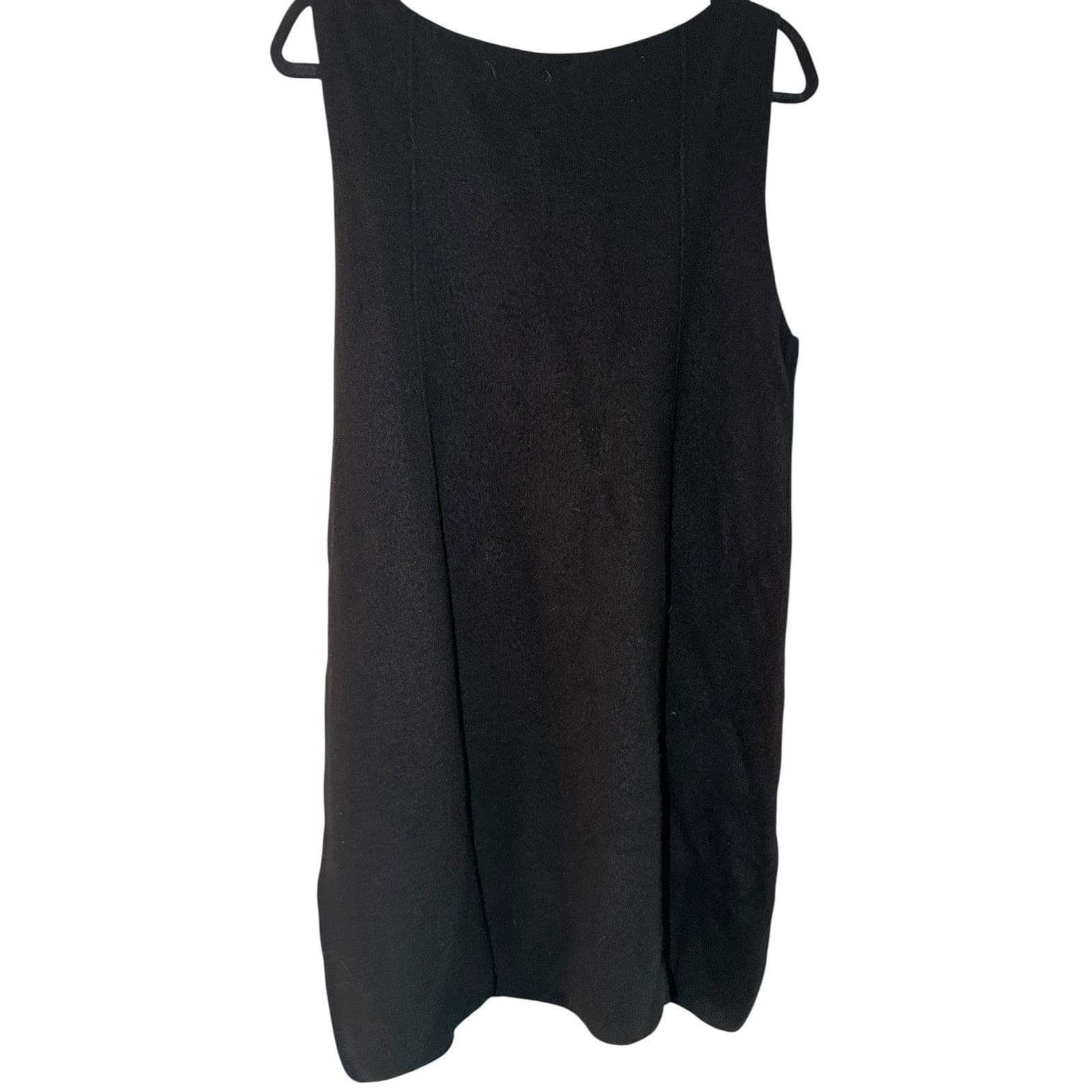 COS Black Wool Sheath Dress Sz M | Minimalist Designer Round Neck
