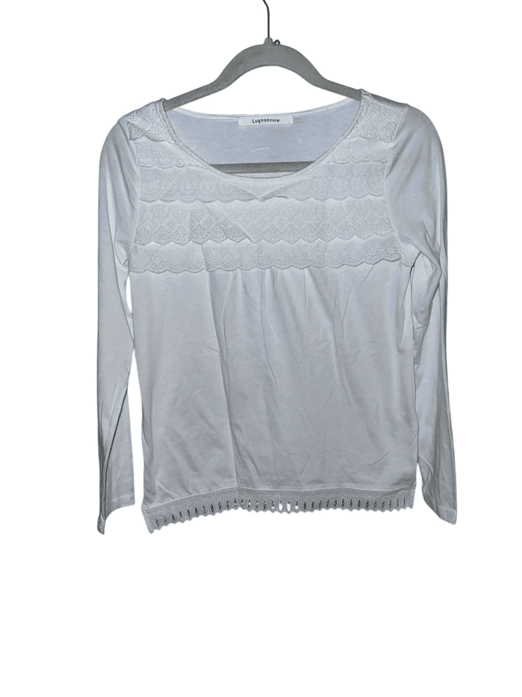 Lugnoncure white long sleeve size m Casual Round Neck Normcore - Image 1