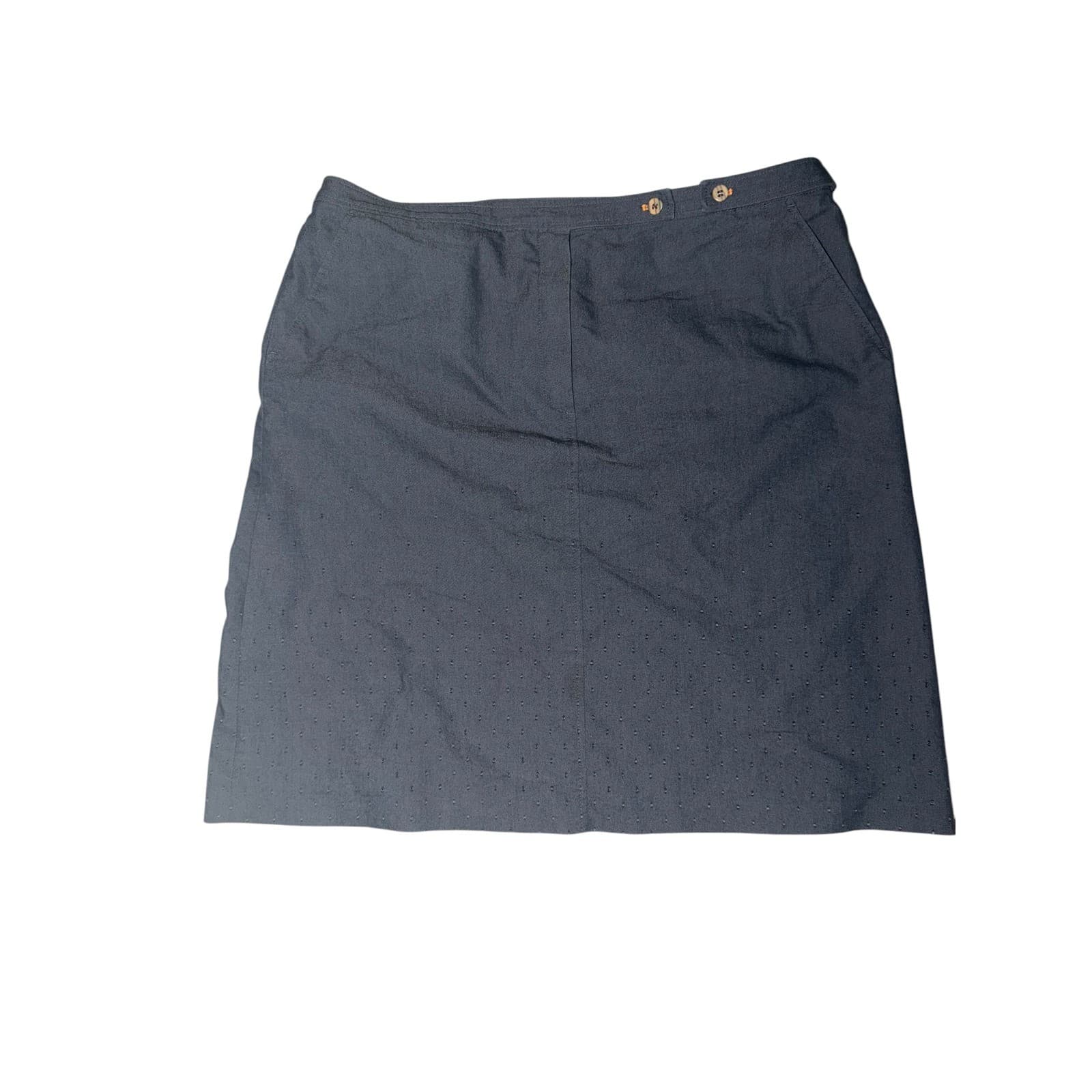ESCADA Sport Blue Button Skirt Sz 42 Office Siren Luxury Designer Tailored