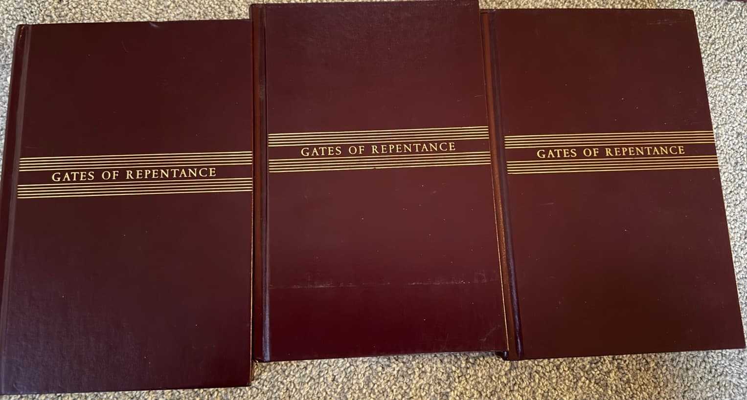 SEO Title: Lot of 3 Gates of Repentance Jewish High Holiday Prayer Books