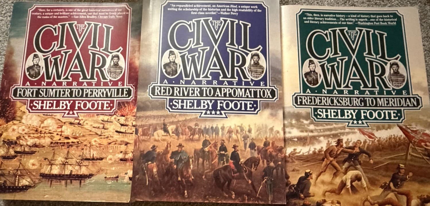 Shelby Foote – The Civil War: A Narrative (3‑Volume Set, Vintage 1986)