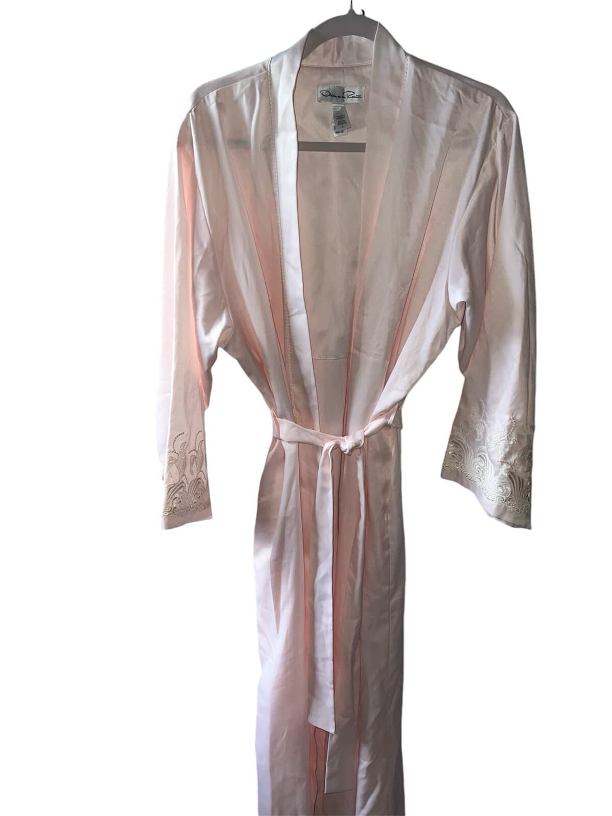 Oscar de la Renta Signature Sleep Heavenly Pink Label Robe SZ L NWT Coastal