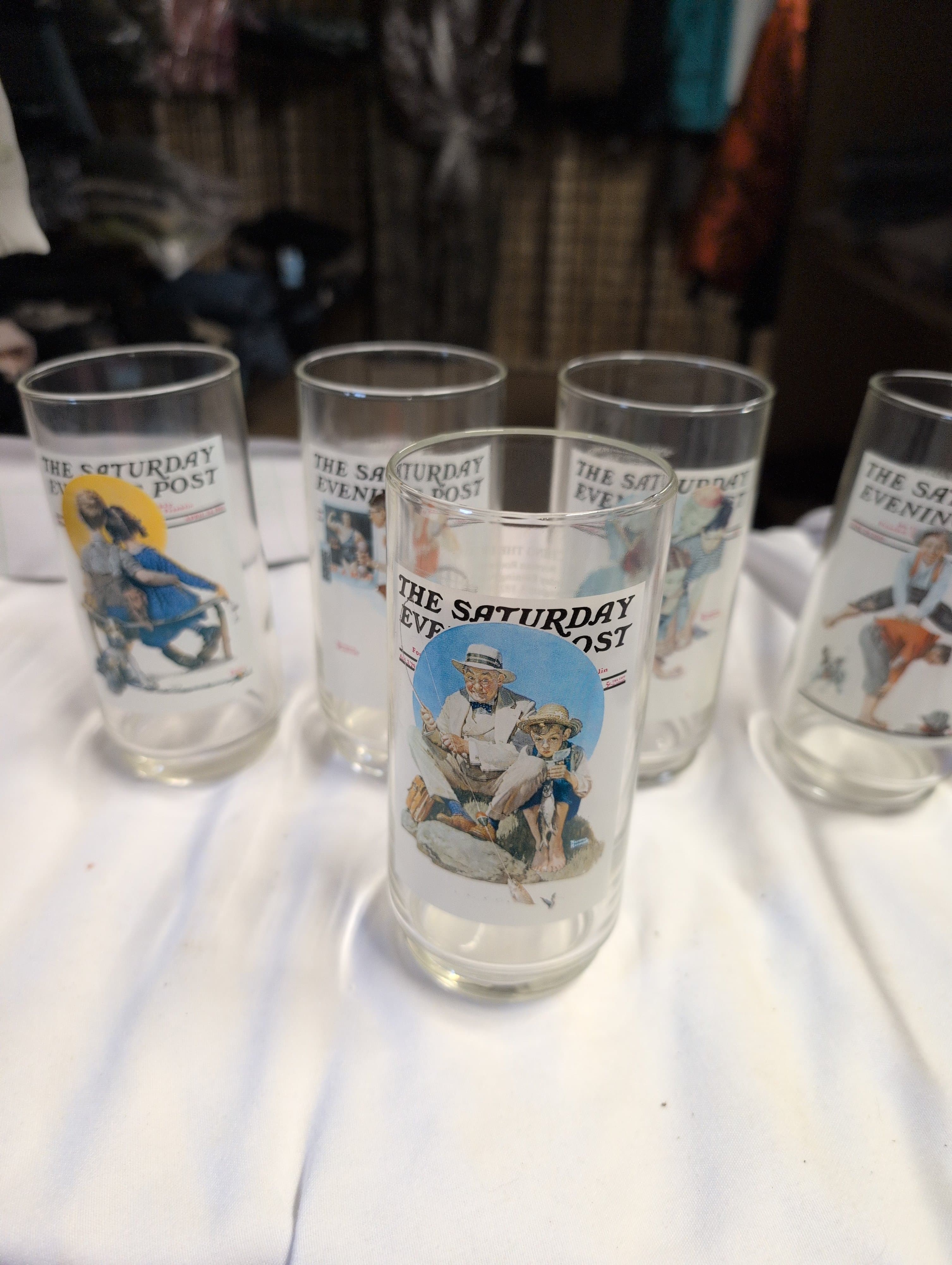 Set of 5 The Saturday Evening Post Collectible Glass Set