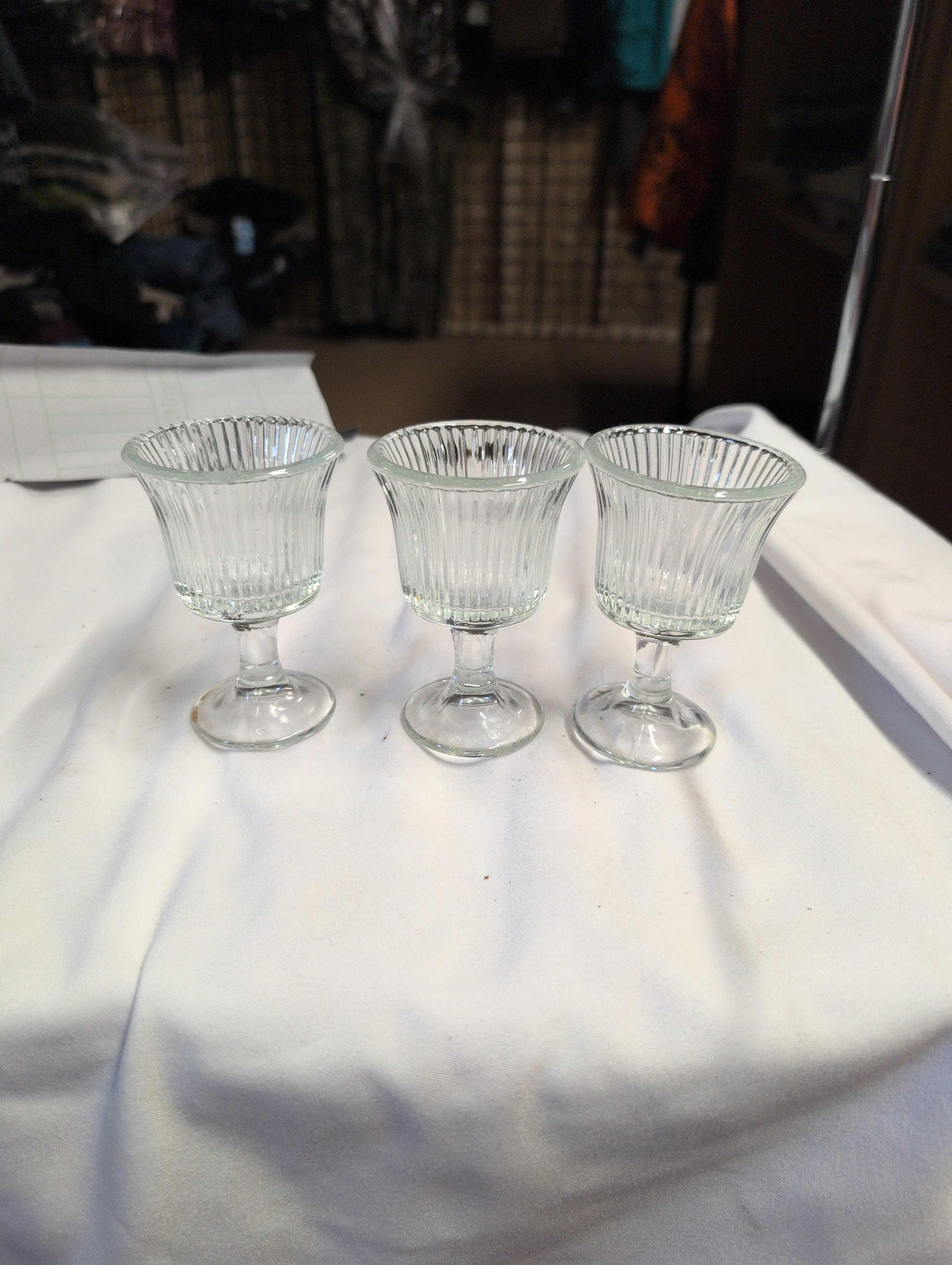 Set of 3 Vintage Glass candle holders