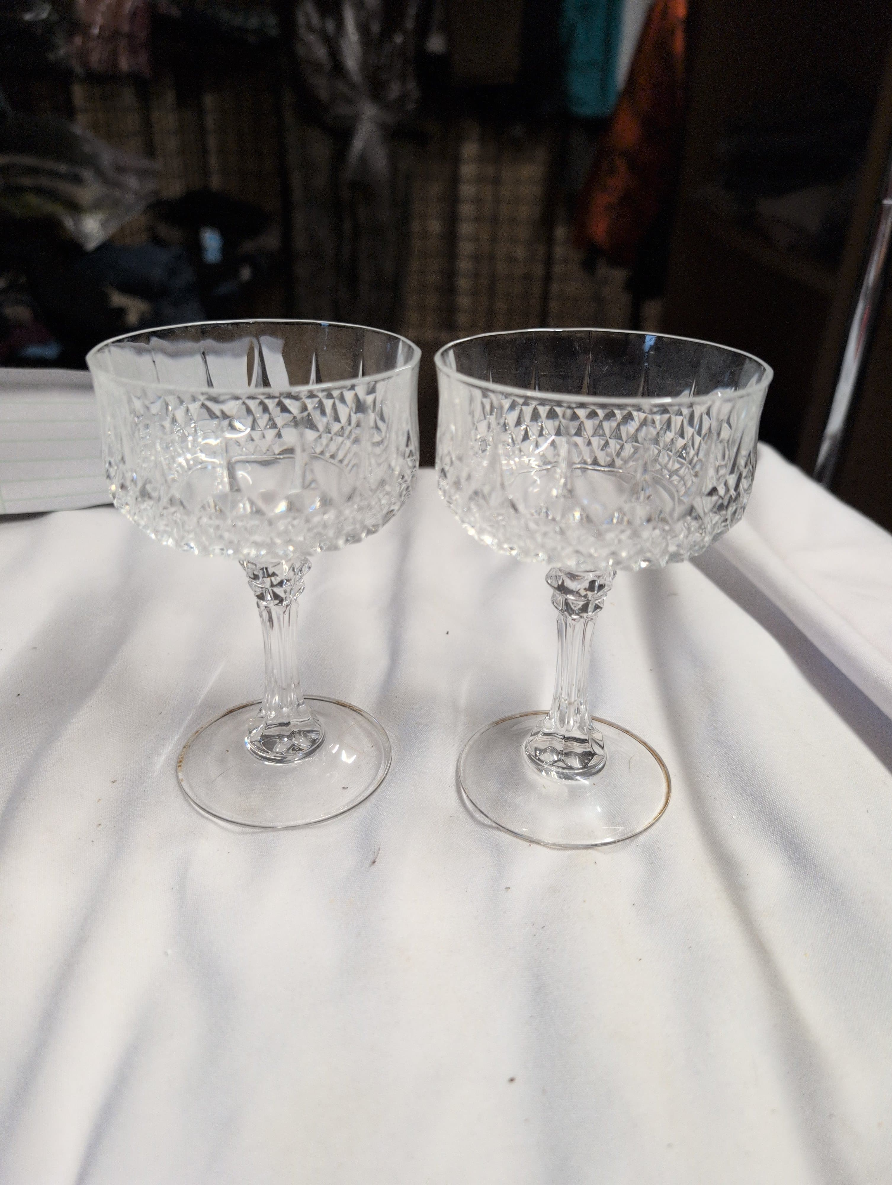 Vintage Crystal Desert cups Set of 2